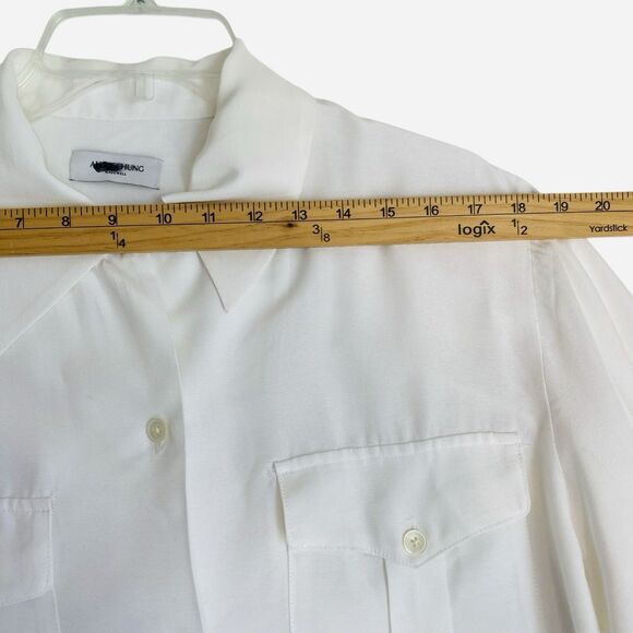 Madewell Alexa Chung White Shirt L Button-Up Pockets Sexy Glam Minimalist Preppy - Picture 8 of 9